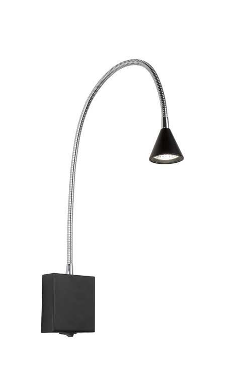 Lucide BUDDY - Lampe de chevet - LED - 1x3W 4000K - Noir