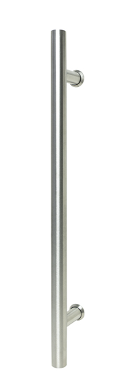 Deurtrekker rond inox voor glazen deur 40cm - 19mm