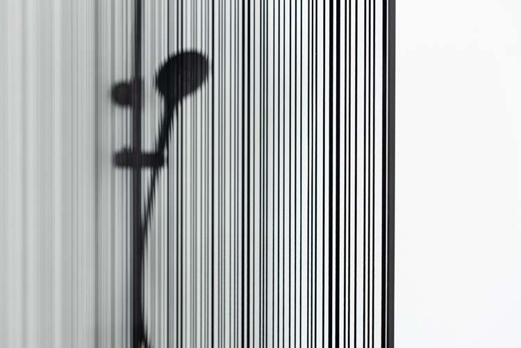 Paroi de douche Alec verre transparant avec lignes noir 117 x 200 cm