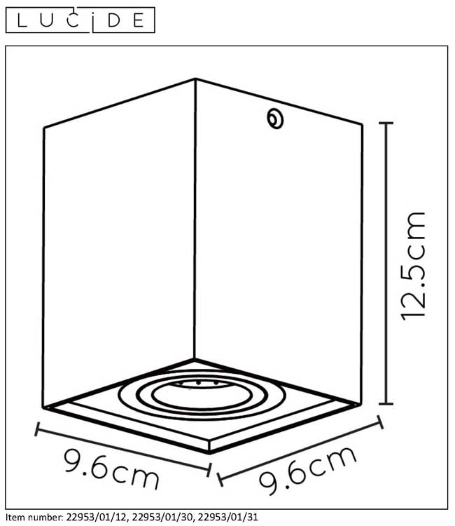 Lucide TUBE - Plafondspot - GU10 - Wit