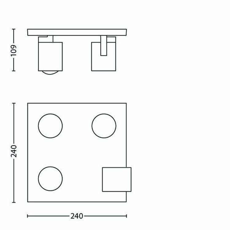 Spot en applique LED Blanc 4x50W