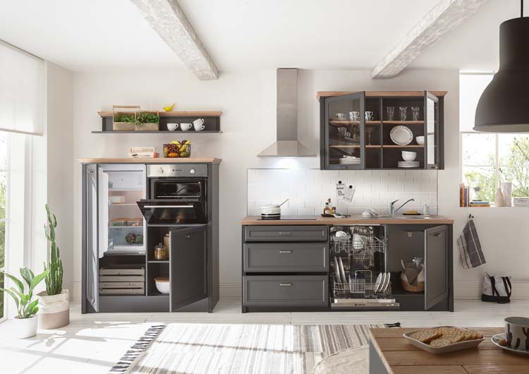 Cuisine 344cm - Victoria - rurale graphite - sans appareils