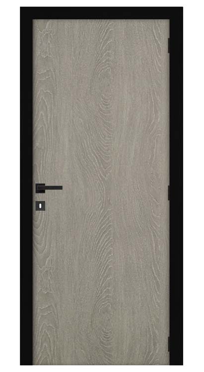 Complete deur honing uran grey oak 68x201.5cm + zwarte deurkast 40cm