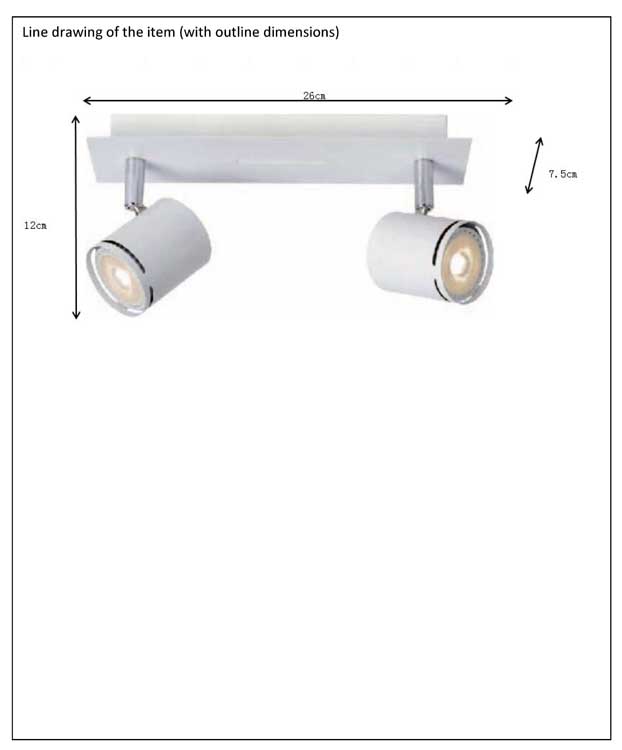 Lucide RILOU - Spot plafond - LED Dim. - GU10 - 2x5W 3000K - Blanc