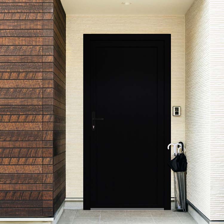 Porte extérieure avec panneau plein PVC noire/blanche G 980x2180mm