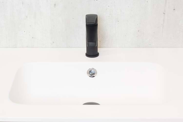 Meuble de salle de bain Puro noir mat 1200 mm lavabo mat