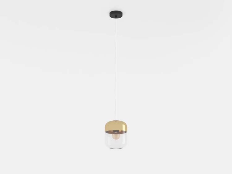 Hanglamp Mary 1xE27 40W goud/klaar glas