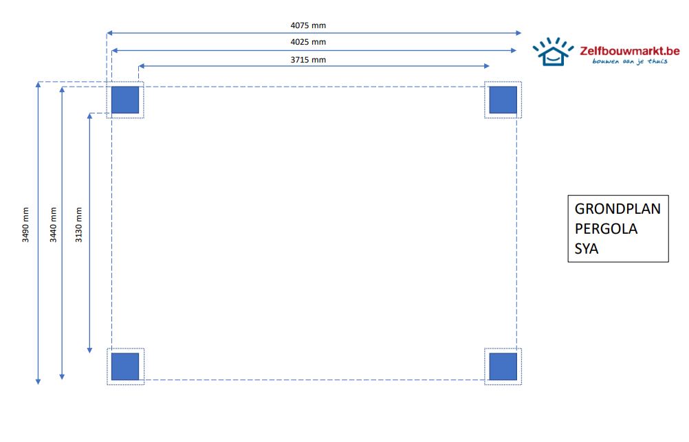 Pergola luxe Sya alu wit 400 x 341 x 266 cm