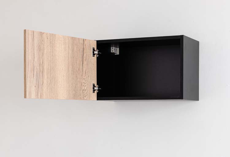 Meuble de cuisine Plenti armoire haute pour hotte 60cm noir-look chêne