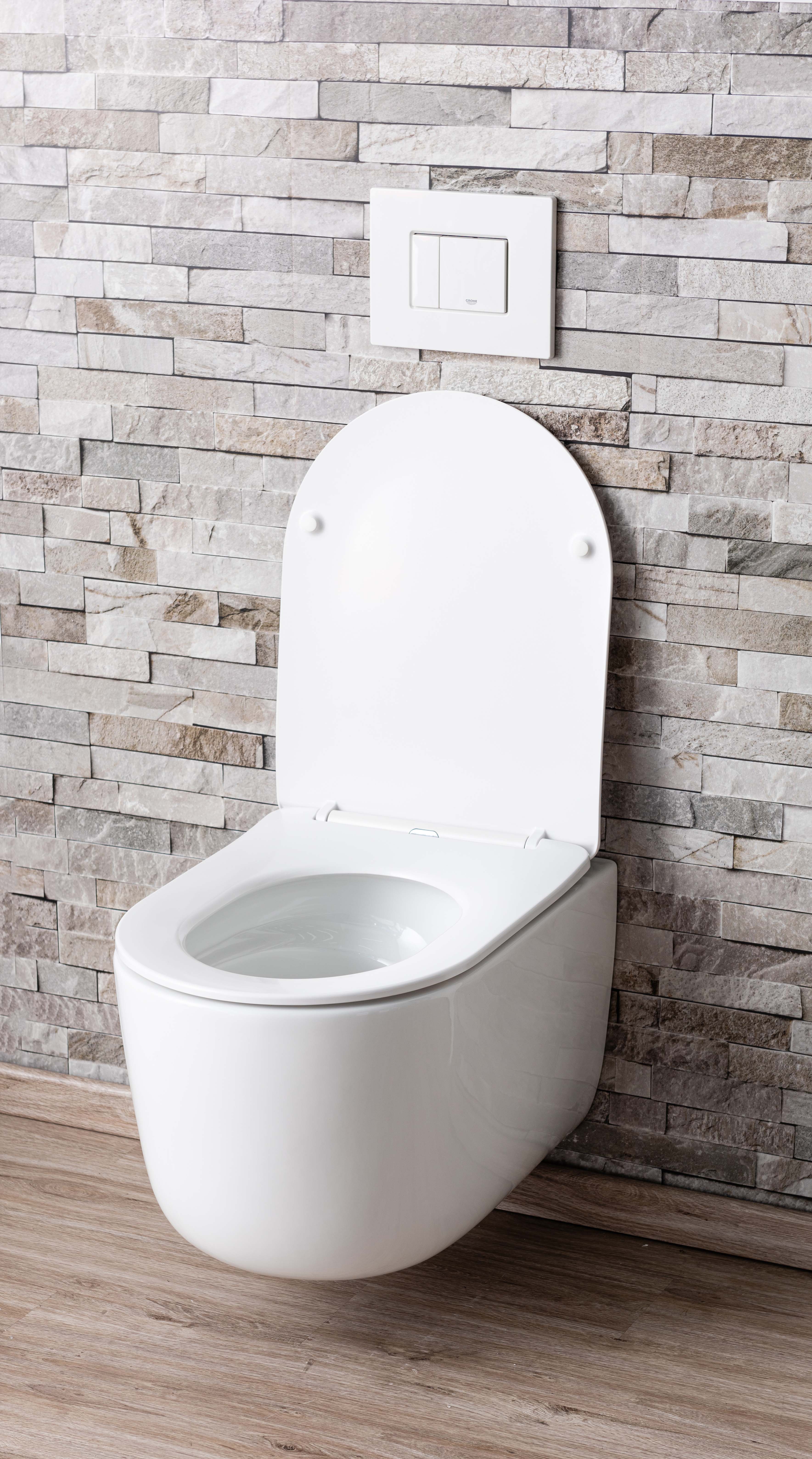 Toilette suspendu Gomez vortex flush sans rebord blanc siège de wc