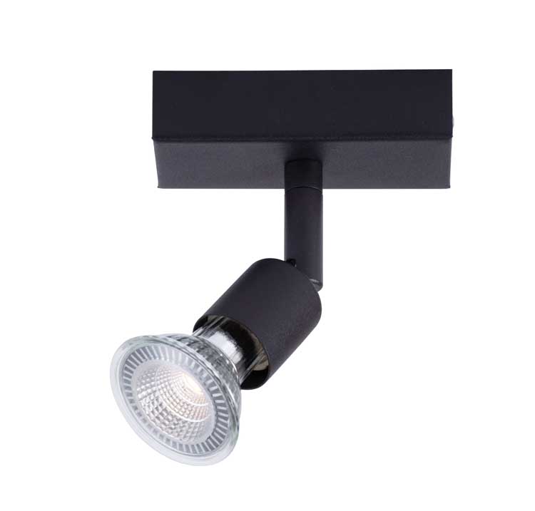 Plafonnier LED noir GU10 4.2W dimmable