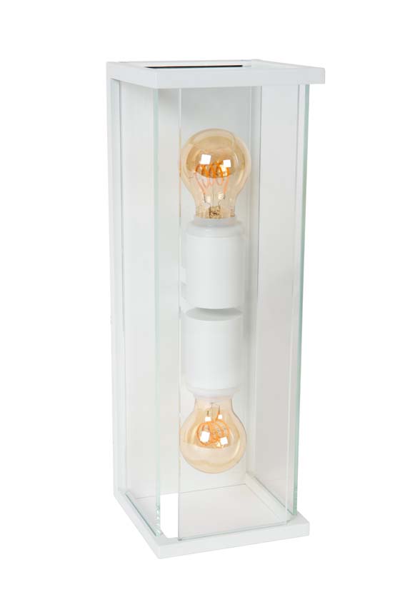 Lucide CLAIRE - Wandlamp Binnen/Buiten - 2xE27 - IP54 - Wit