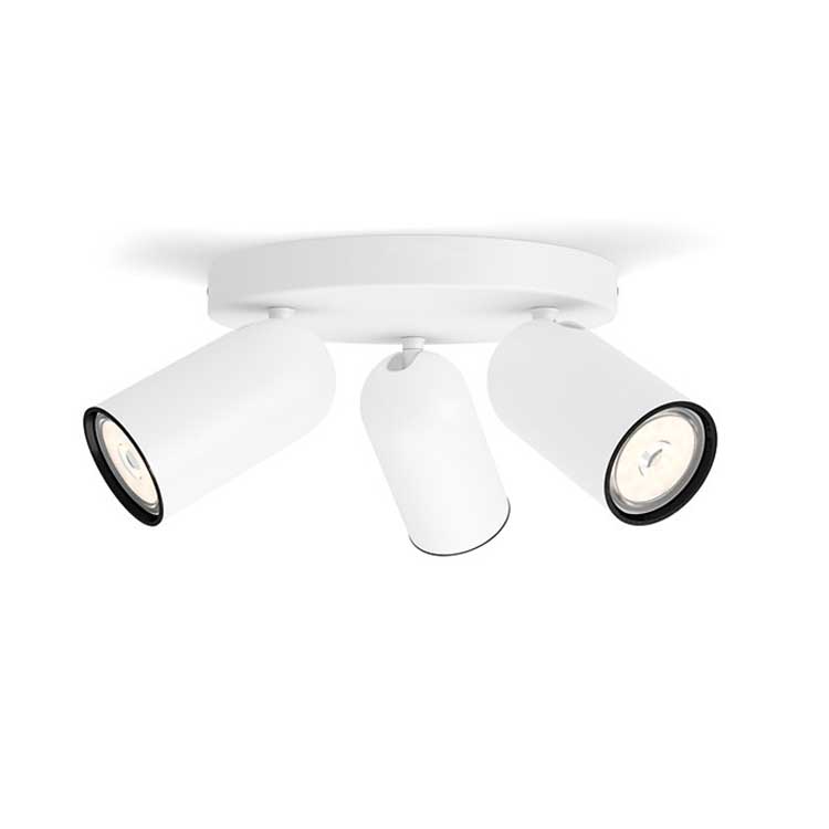 Spot de plafond - 3xGU10 - Blanc - Lampes excl.