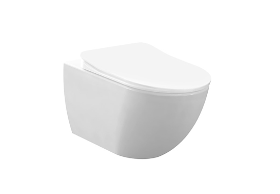 Toilette suspendu blanc mat rimless (excl. siège de toilette)