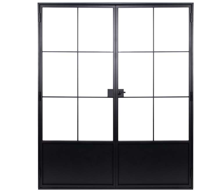 Stalen binnendeur dubbel 6W Black Glamour links maatwerk 