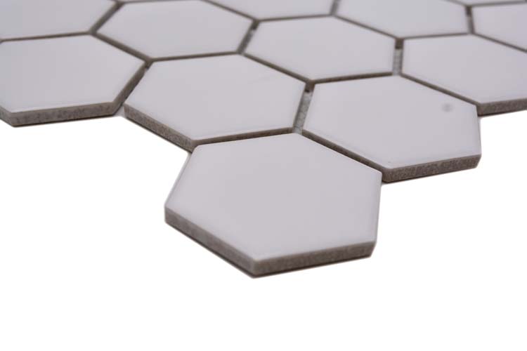 Mosaïque hexagone blanche mat 32,5 x 28,1 cm