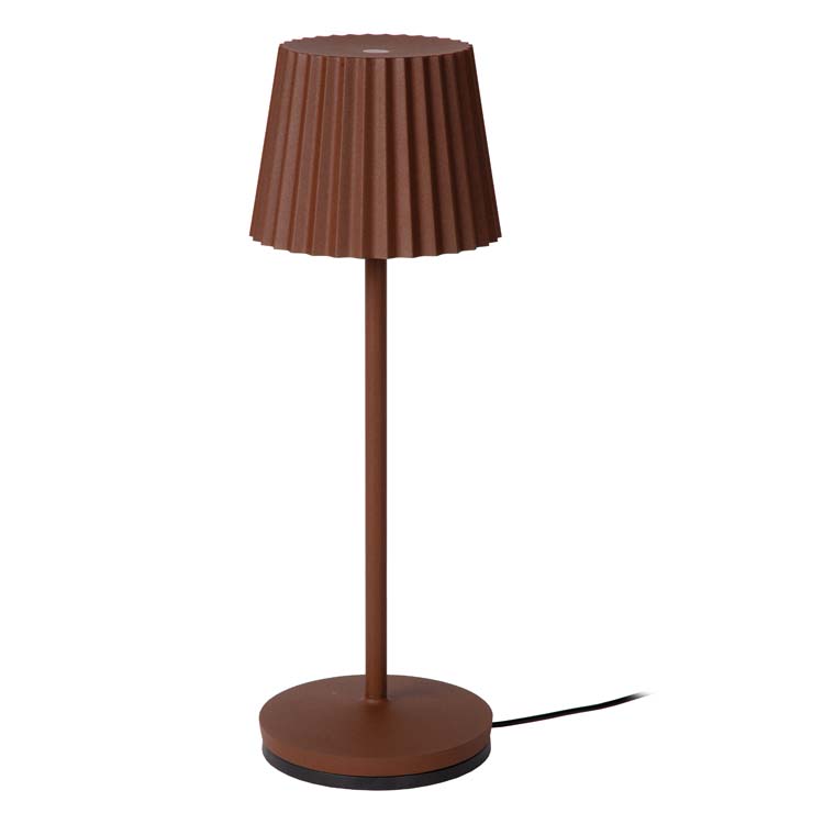 Lucide JUSTINE - Lampe de table Extérieur - LED Dim. - 1x2W 2700K - IP54 - 3 StepDim - Rouille
