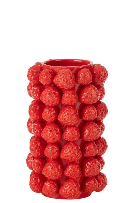 Vase Tutty fraises rouge 26cm