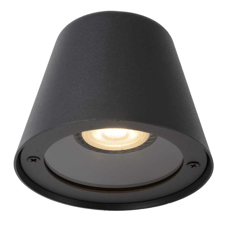 Lucide DINGO-LED - Applique murale Extérieur - LED Dim. - GU10 - 1x5W 3000K - IP44 - Anthracite