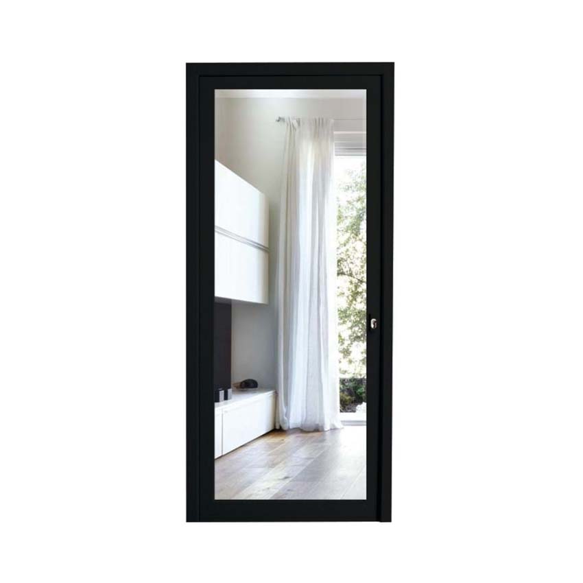 Porte extérieure pvc noire/noire verre clair D SUR MESURE