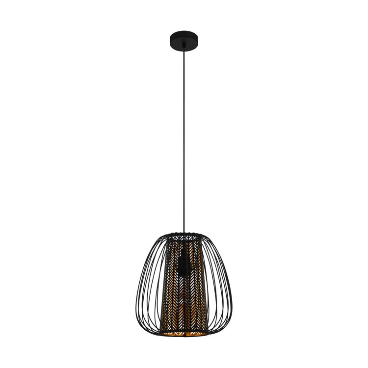 Hanglamp zwart/goud diam 33.5cm E27 40W