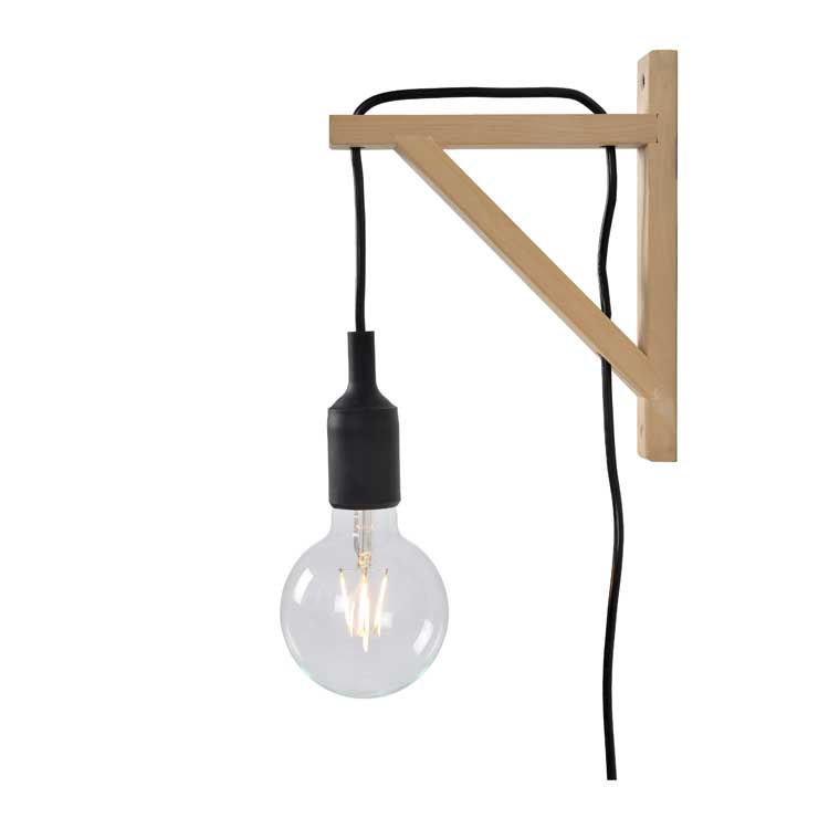 Lucide FIX WALL - Wandlamp - E27 - Zwart