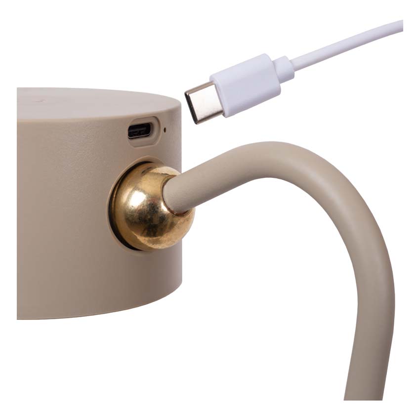 Lucide JOLAN - Oplaadbare Bureaulamp - Accu/Batterij - LED Dim to warm - 1x3,5W 2700K/5700K - Taupe