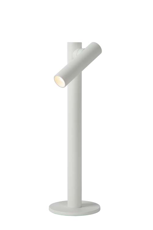 Lucide ANTRIM - Lampe de table Rechargeable - Batterie - LED Dim. - 1x2,2W 2700K - IP54 - Avec station de charge sans fil - Blanc