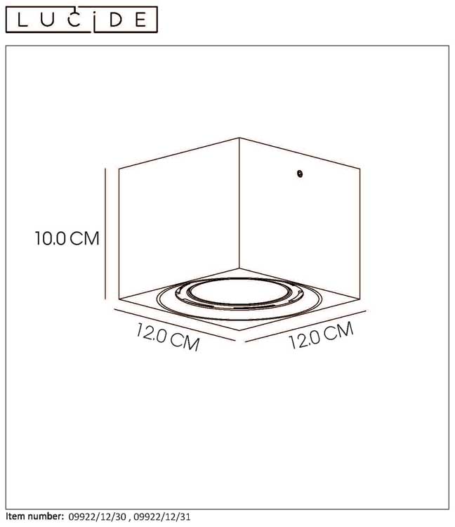 Lucide FEDLER - Plafondspot - LED Dim to warm - GU10 - 1x12W 3000K/2200K - Zwart