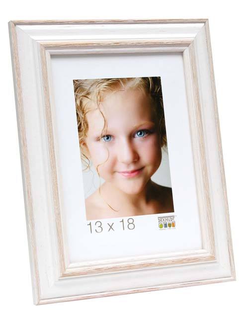 Fotokader hout wit met beige 15x20 cm