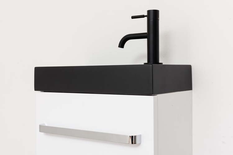 Meuble Brian blanc mat 400 mm lavabo noir mat