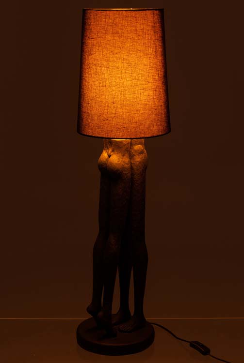 Lamp koppel Poly zwart 21 x 21 x 89,5 cm