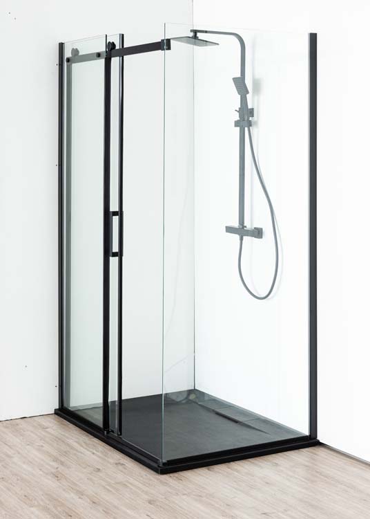 Porte de douche coulissante Uno 117-120 x 200 cm noir mat