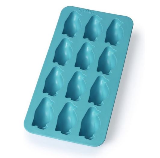 IJsblokjesvorm pinguins blauw met deksel silicone