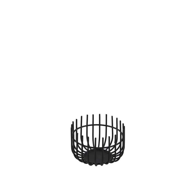 Theelichthouder Point-Virgule wire zwart 7 x 4,6 cm