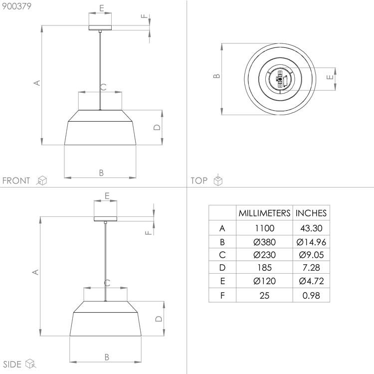 Hanglamp Asir grijs E27 D380mm