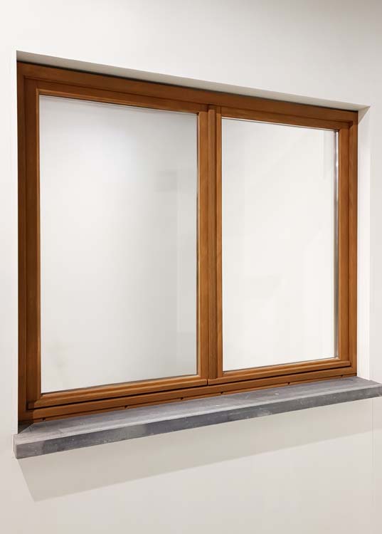 Fenêtre battant bois Meranti Trae 2 vantaux 55mm naturel 1600 x 1400mm