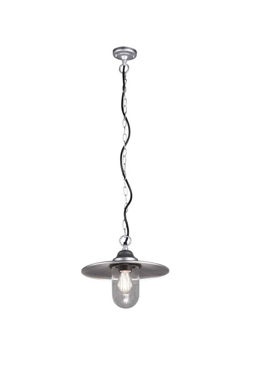 Hanglamp inox excl lamp LED mogelijk 1 lamp D30cm