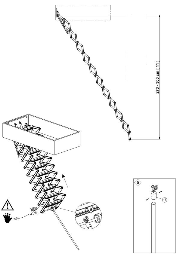 Escalier du grenier Arni 60x50cm sans trappe