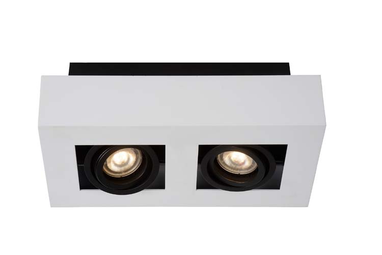 Lucide XIRAX - Plafondspot - LED Dim to warm - GU10 - 2x5W 2200K/3000K - Wit