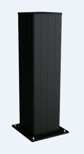 Voet voor poortpaal aluminium zwart 15x15x25cm