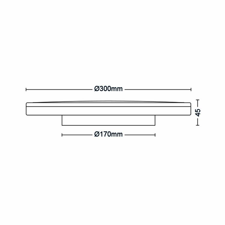 Plafondlamp Zwart 18W 2700K