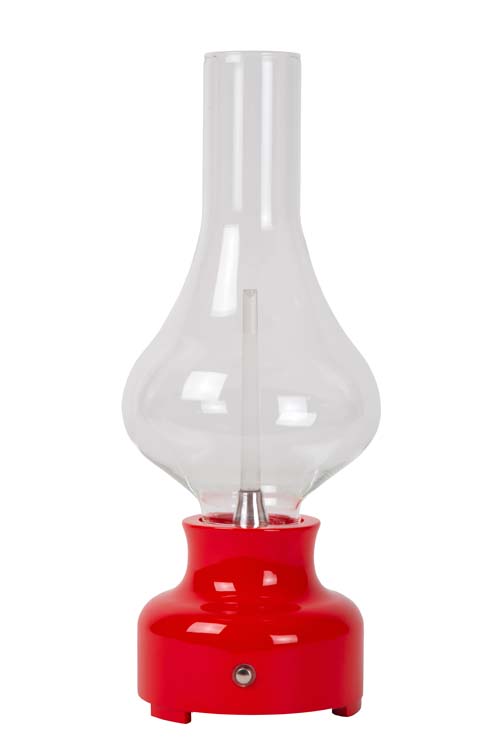 Lucide JASON - Oplaadbare Tafellamp - Accu/Batterij - LED Dimb. - 1x2W 3000K - 3 StepDim - Rood