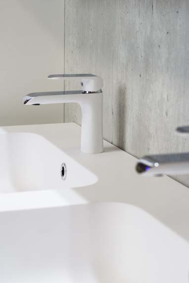 Meuble salle de bain Puro blanc mat 1400 mm lavabo mat