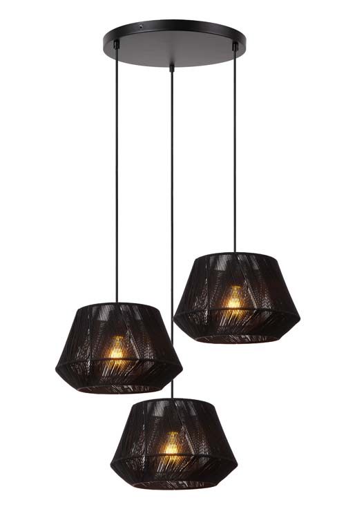 Lucide JESSICA - Suspension - Ø 35,5 cm - 3xE27 - Noir