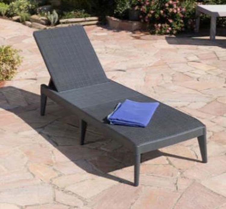 Chaise longue anthracite Sunrelax