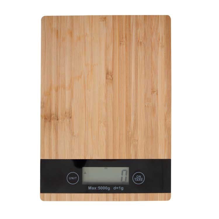 Keukenweegschaal elektronisch afgewerkt met bamboe 5kg