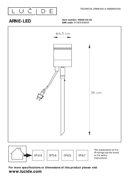 ARNE-LED - Tuinspot Buiten - Ø 6,3 cm - GU10 - 1x5W - Zwart