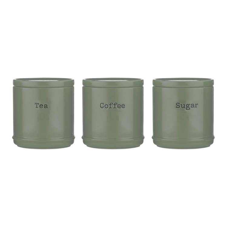 Boîte de rangement céramique vert sauge 12 cm café