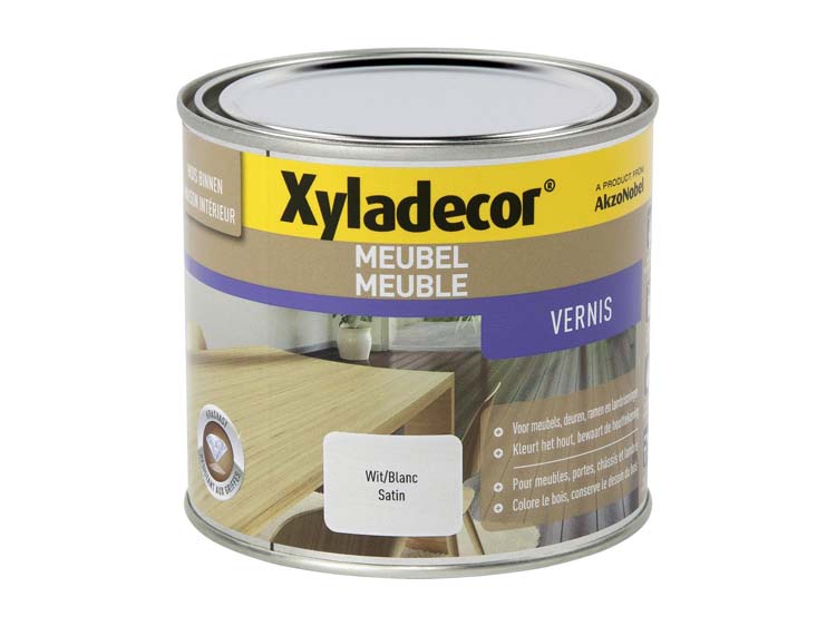 Xyladecor vernis meubel sneldrogend zijdeglans 0,5l wit